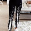 Bottoms zolucky | Cotton Blends Skinny Leggings Black-White