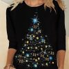 Topshot zolucky | Casual Christmas T-Shirt Xmas T-Shirt Black