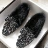 Shoes zolucky | Rhinestone Imitation Pearl Bowknot Furry Party Slip On Shoes