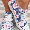 Shoes zolucky | Casual Floral All Season Canvas Shoes Blue