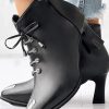 Shoes zolucky | Autumn Plain Pu Casual Boot Black