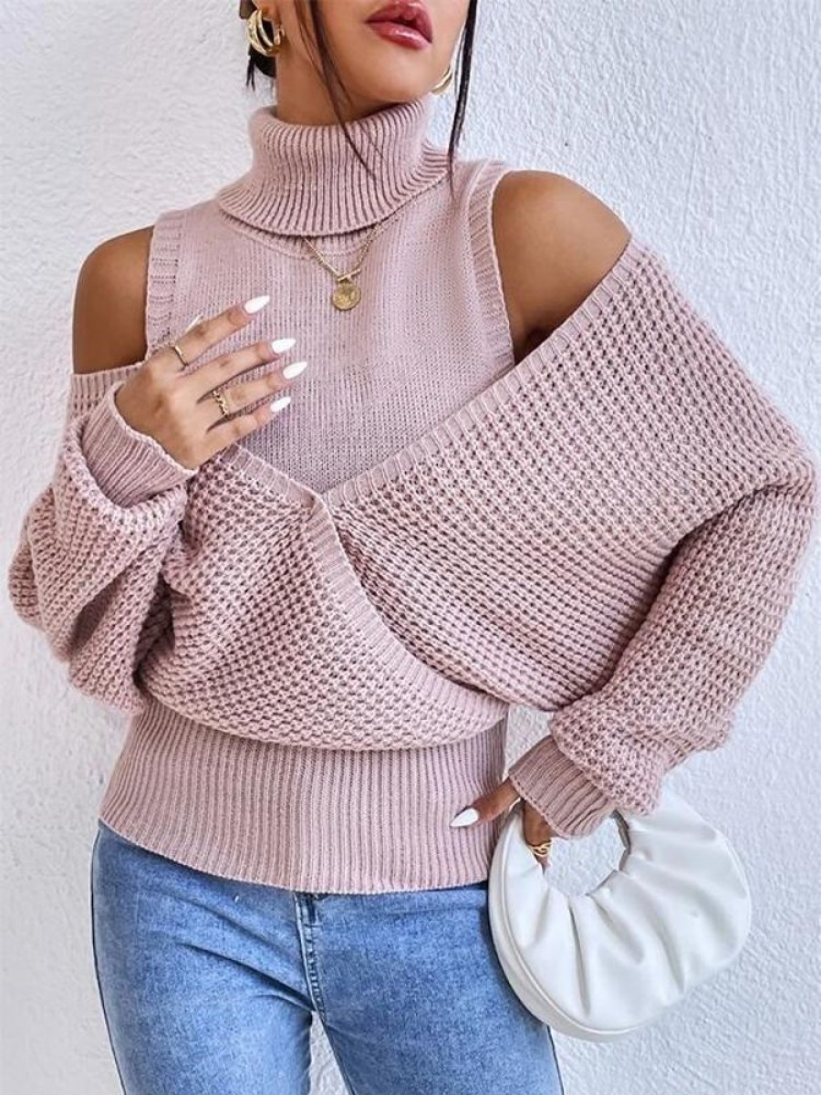 Topshot zolucky | Yarn/Wool Yarn Loose Casual Sweater Pink