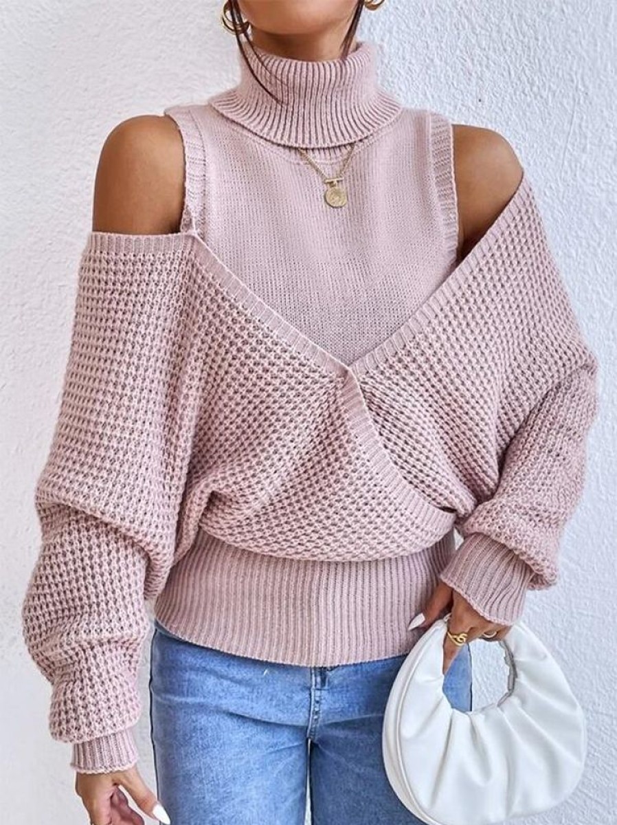 Topshot zolucky | Yarn/Wool Yarn Loose Casual Sweater Pink