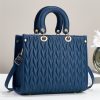 Accessories zolucky | Women Commuting Chevron Quilted Tote Bag With Crossbody Strap