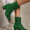 Shoes zolucky | Fashion Sequin Chunky Heel Dress Boots