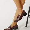 Shoes zolucky | Women Minimalist Urban Slip On Loafers Brown