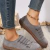 Shoes zolucky | Plain Faux Suede All Season Shallow Shoes Gray