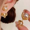 Accessories zolucky | Exquisite Imitation Pearl Elegant Stud Earrings Golden