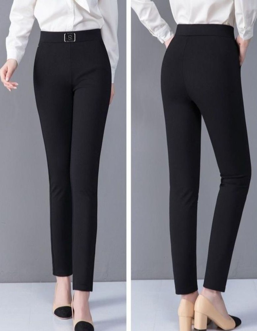 Bottoms zolucky | Basic Plain Pockets Legging Casual High Elasticity Tight Pants