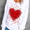 Topshot zolucky | Crew Neck Valentine'S Day Casual Heart/Cordate Print Long Sleeve T-Shirt