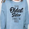 Topshot zolucky | Oldest Sister Shirt I Make The Rules Funny