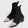 Shoes zolucky | Color Block Breathable Mesh Fabric Wedge Heel Sock Boots