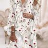 Dresses zolucky | Lace Floral Casual Loose Dress White