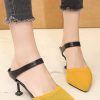 Shoes zolucky | Women Minimalist Color Block Mesh Fabric Stiletto Heel Mules