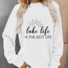 Topshot zolucky | Lake Life Funny Crew Neck Sweatshirt