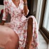 Dresses zolucky | Vacation V Neck Buttoned Dress Nudepink