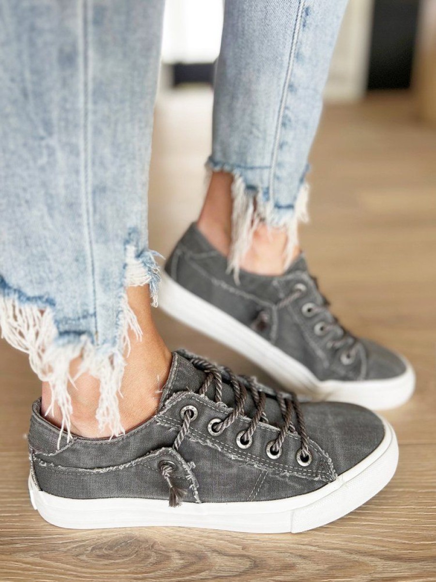 Shoes zolucky | Women Vintage Lace-Up Canvas Shoes