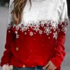 Topshot zolucky | Christmas Casual Loose Holiday Crew Neck Daily H-Line Long Sleeve Sweatshirt