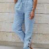 Bottoms zolucky | Cotton Casual Loose Buttoned Pants