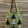 Accessories zolucky | Casual Cartoon Christmas Tree Knitted Shoulder Tote Bag