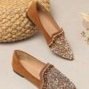 Shoes zolucky | Gorgeous Rhinestone Sequined Pointed Toe Flat Shoes