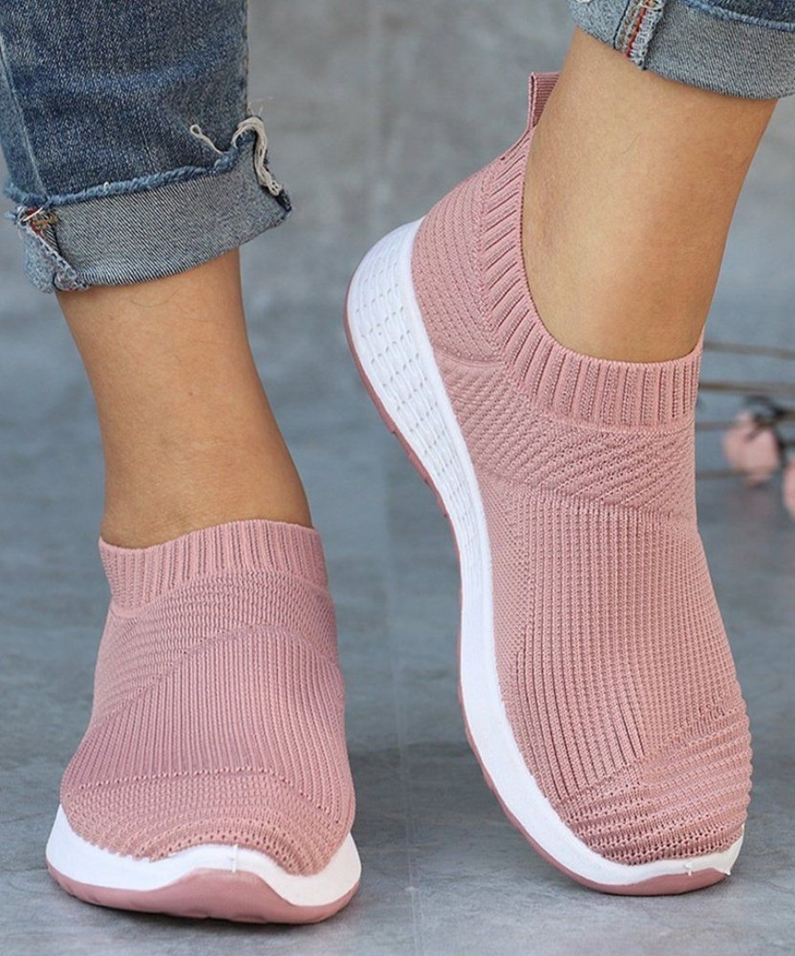 Shoes zolucky | Women Minimalist Mesh Fabric Slip On Sneakers