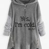 Outerwearshot zolucky | Plush Women'S Funny Yes I'M Cold Casual Teddy Hoodie Jacket With Zipper