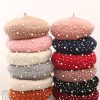 Accessories zolucky | Elegant Imitation Pearl Warmth Beret