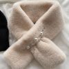 Accessories zolucky | Elegant Imitation Pearl Faux Fur Scarf