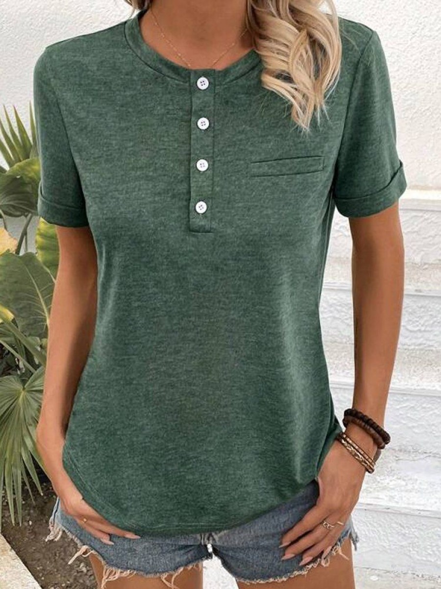 Topshot zolucky | Casual Plain T-Shirt Green