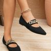 Shoes zolucky | Metal Chain Breathable Mesh Fabric Mary Jane Shoes Black