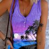 Topshot zolucky | Vacation Printed Tank & Cami Purple