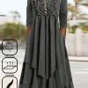 Dresses zolucky | Lace Casual Loose Dress Gray