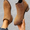 Shoes zolucky | Casual Faux Suede Chelsea Boots Yellow Brown