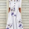 Dresses zolucky | Summer Vacation Butterfly Casual Dress White