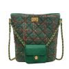 Accessories zolucky | Christmas Plaid Tweed Twist Lock Bucket Bag With Chain