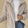 Outerwearshot zolucky | Women Casual Plain Autumn No Elasticity Daily Plush Long Sleeve Regular Regular Teddy Jacket