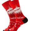 Accessories zolucky | Christmas Cotton Jacquard Santa, Elk, Snowflake Pattern Socks, Festive Matching Socks Xmas Socks