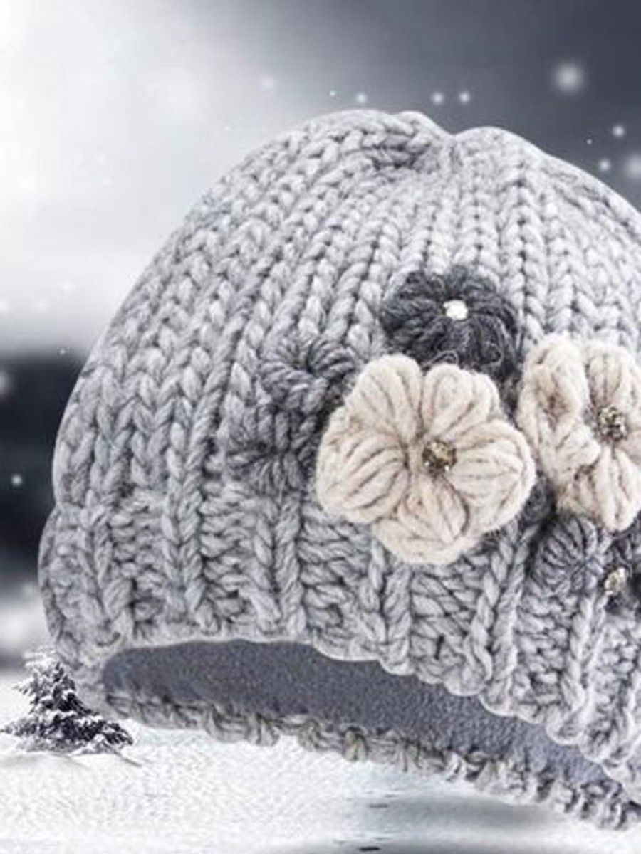 Accessories zolucky | Grey Appliqued Knit Hat Gray