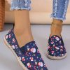 Shoes zolucky | Christmas Snowman Cartoon Printed Slip On Espadrille Flats Blue