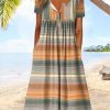 Dresses zolucky | Casual Buttoned Striped Dress Multicolor