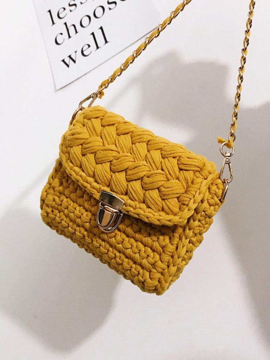 Accessories zolucky | Handmade Braided Chain Clasp Lock Crossbody Bag