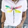 Topshot zolucky | Crew Neck Casual Loose Dragonfly T-Shirt