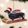 Accessories zolucky | Cute Dachshund Christmas Tree Acrylic Hanging Decoration