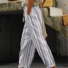 Bottoms zolucky | Striped Casual Loose Pants Gray