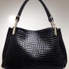 Accessories zolucky | Shiny Crocodile Faux Leather Urban Commuter Handbag