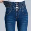 Bottoms zolucky | Casual Tight High Elasticity Jeans Blue