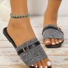 Shoes zolucky | Casual Summer Plain Fabric Slide Sandals