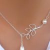 Accessories zolucky | New Chic Fashion Vintage Leaf Pearl Necklaces White