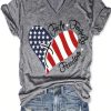 Topshot zolucky | American Flag Print Faith Family Freedom Letter Casual Short Sleeve T-Shirt